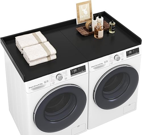 Encimera de lavadora y secadora, 27.5 x 54 pulgadas de madera para organización de lavandería, encimera de lavandería sobre lavadora y secadora, con