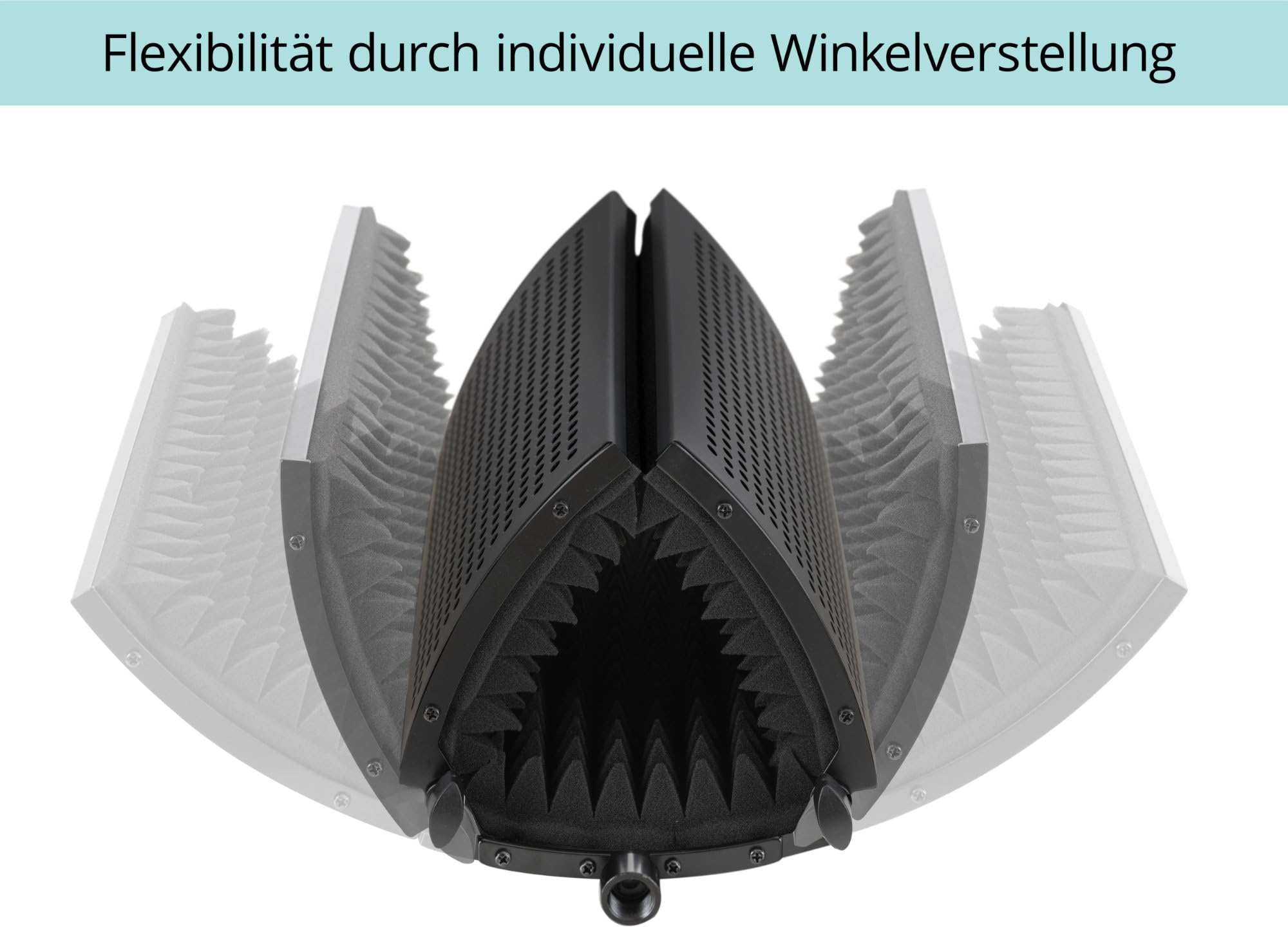 Pronomic MP-80F Micscreen Schwarz, Portabler Absorber und Diffusor | 5/8" Gewinde (plus Reduziergewinde auf 3/8"), 2 Klappgelenke mit Feststellschrauben, Absorber Breite: bis zu 40 cm, 5 cm