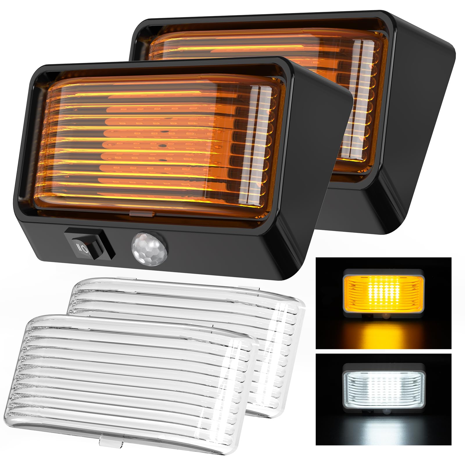 BlueFire RV Exterior LED Porch Light with Motion Sensor – Waterproof, Energy Efficient, Easy Installation, Bright Outdoor LED Lighting for Camper, Trailer, Motorhome (Black)