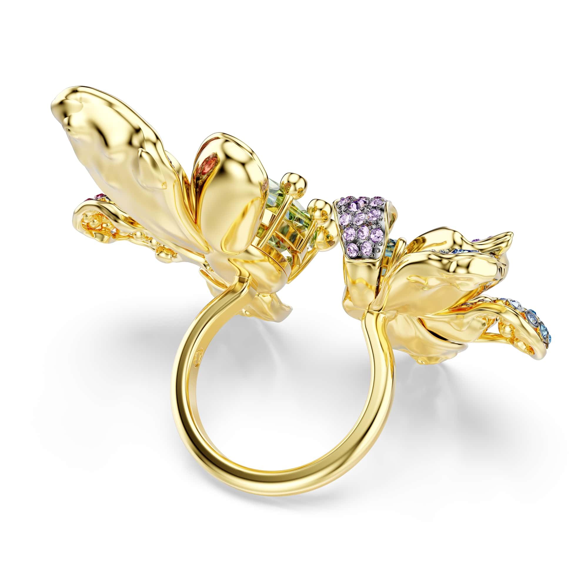Swarovski Idyllia Anillo de cristal con flor de pavo real Multicolor Sin piedra preciosa, Cristal, Sin piedras preciosas, Cristal, Sin piedras preciosas, Cristal, Sin piedras preciosas