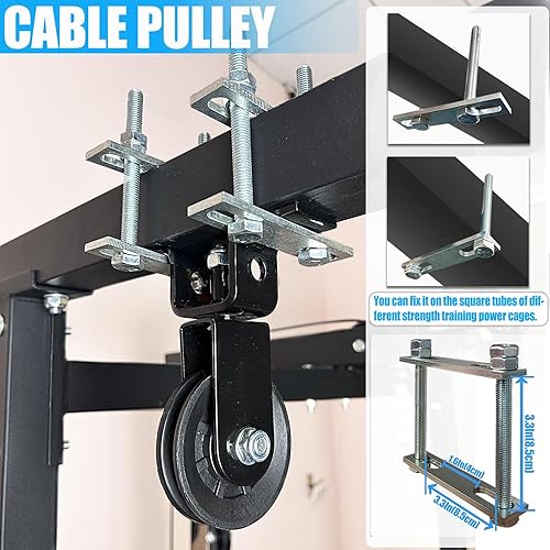 Miniatura 5 de KORIKAHM Accesorio de polea para rack de potencia, máquina desplegable LAT - Sistema de polea doble de cable y peso para entrenamiento de fuerza en