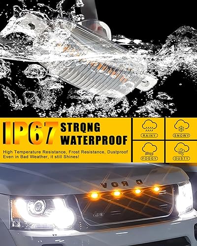 Miniatura 5 de Luz de rejilla delantera para automóvil, luz ámbar de circulación diurna, luz de advertencia decorativa para Ford Toyota Raptor Jeep, vehículos