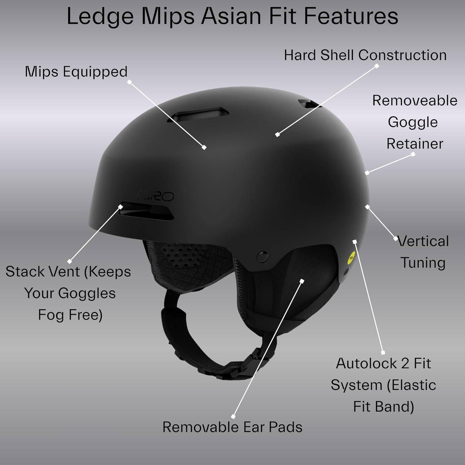 Giro Ledge MIPS Asian Fit Ski Helmet - Snowboard Helmet for Men, Women & Youth