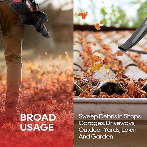 Miniatura 8 de ECOMAX Soplador de hojas inalámbrico, soplador de hojas de 18 V con batería de 2 Ah y cargador, Sopladora de Hojas, sopladores ligeros que funcionan