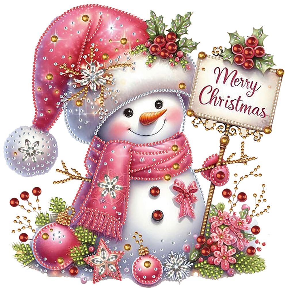 Generic 5D DIY Partial Special Shaped Drill Christmas Diamond Painting Kit, DIY Diamond Art Christmas Kits for Adults, Xmas Crystal Craft Painting, Rhinestone Home Decoration Art Craft 30x30 cm-07