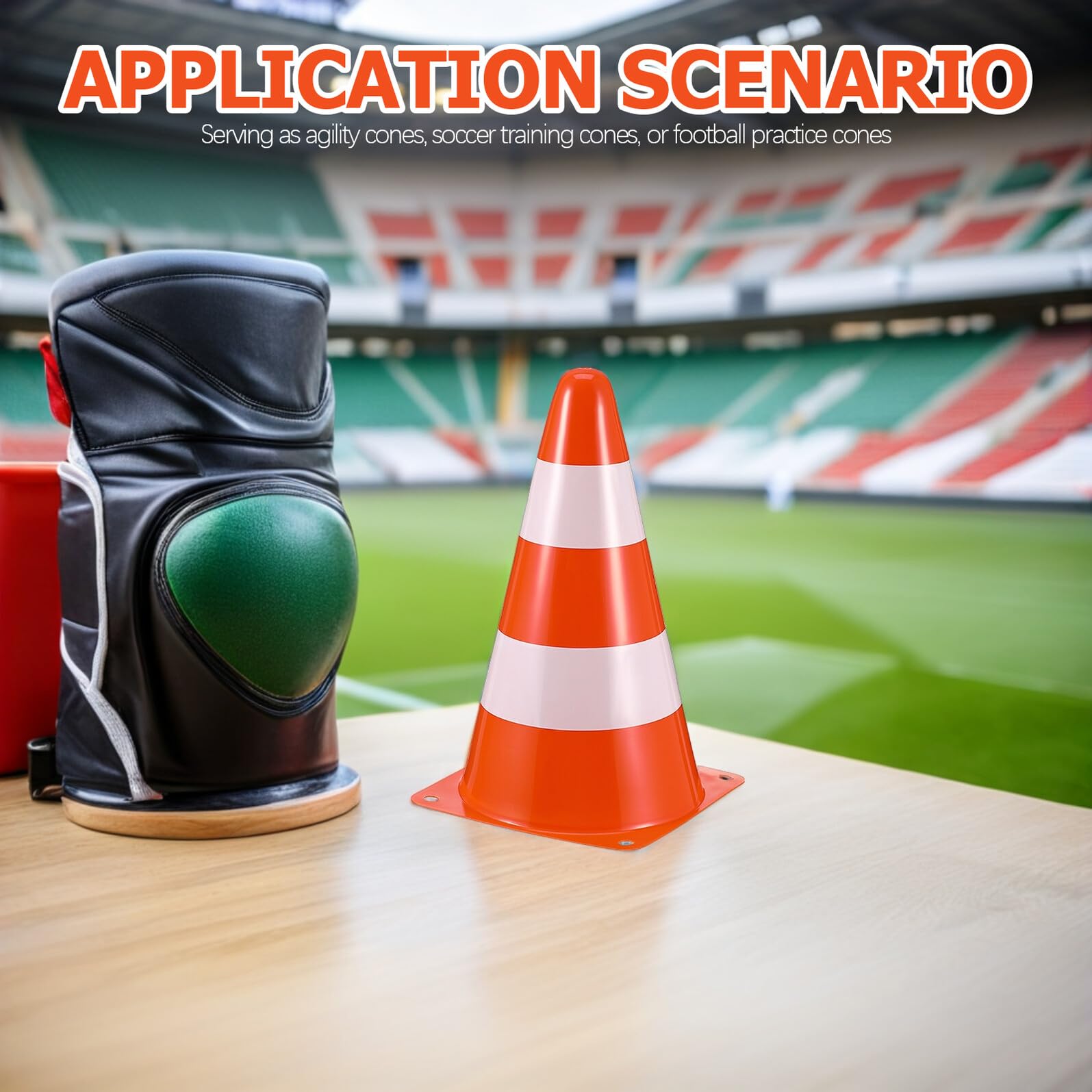 Cabilock 10piezas Conos De Entrenamiento Para Fútbol De Altura Naranja Para Ejercicios De Agilidad Campos Deportivos De Interior y Exterior De Plástico Resistente