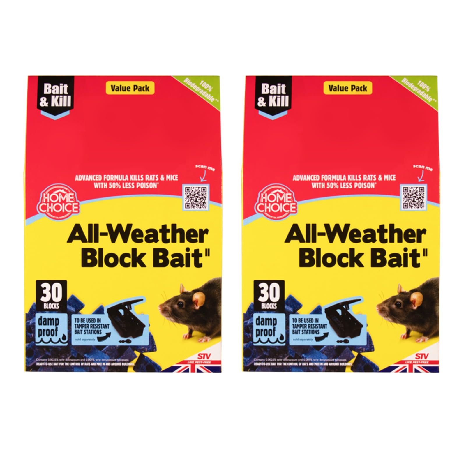 All-Weather Rodent Bait Blocks, Pack of 2