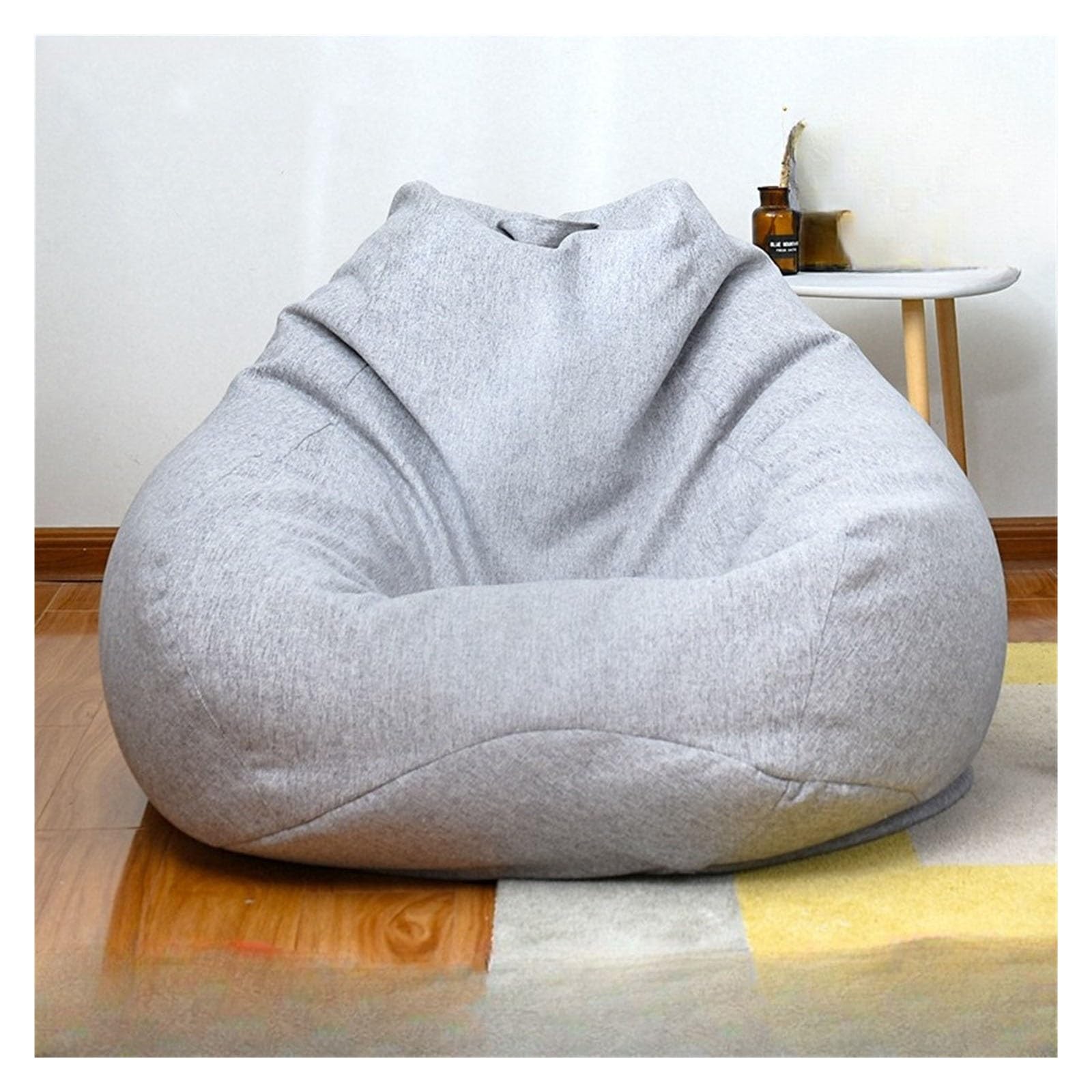 Pokrowiec na worek fasolowy z lnianej bawełny(Light grey,D100cm-cover-adults)
