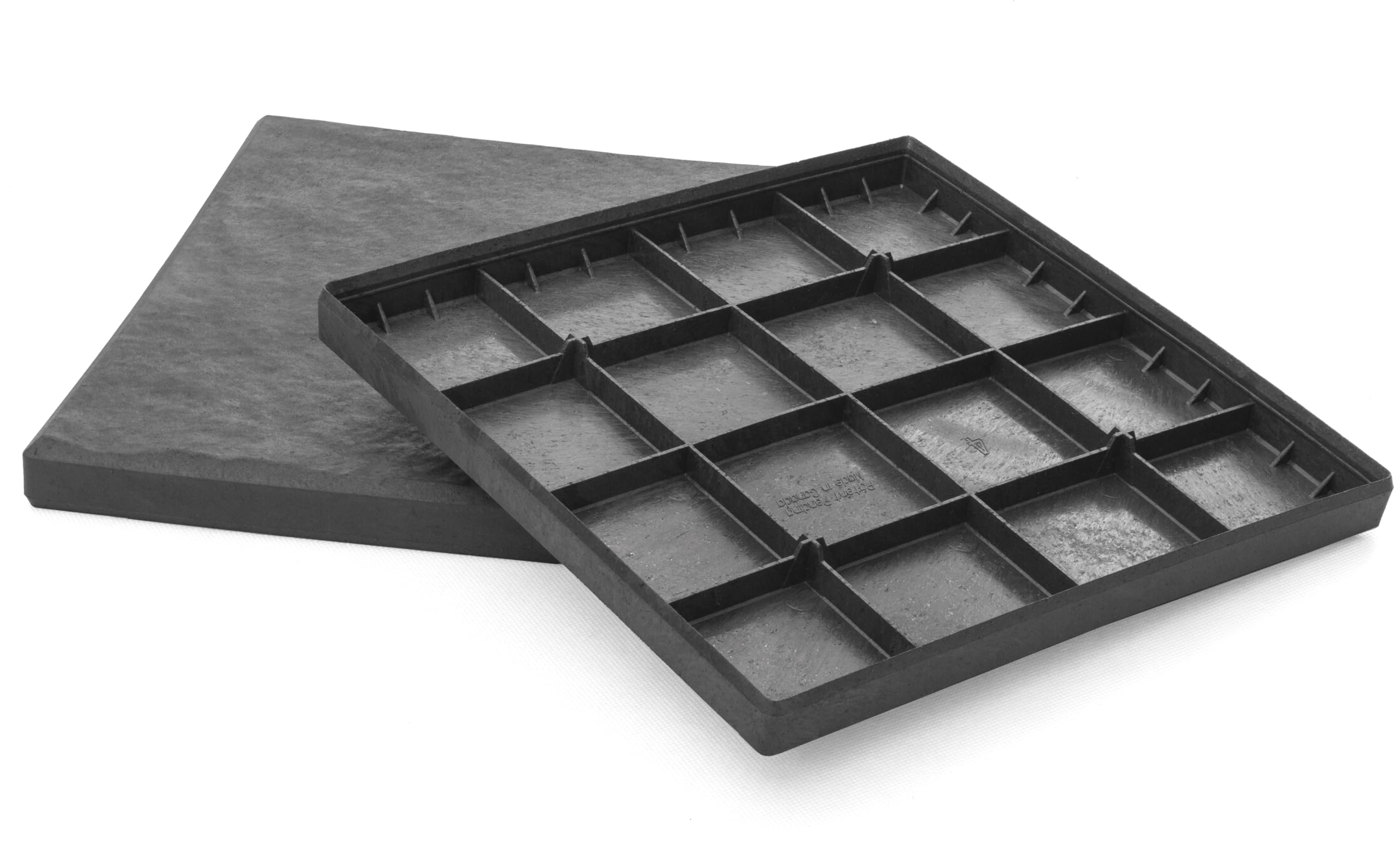 bepco Trittstein Tuinplaat Beetplaat Loopplaat 4-delige set, rubber (4-delige set Trittsteins spoorband van gerecycled rubber, 61 x 25,5 x 1,7 cm, bruin