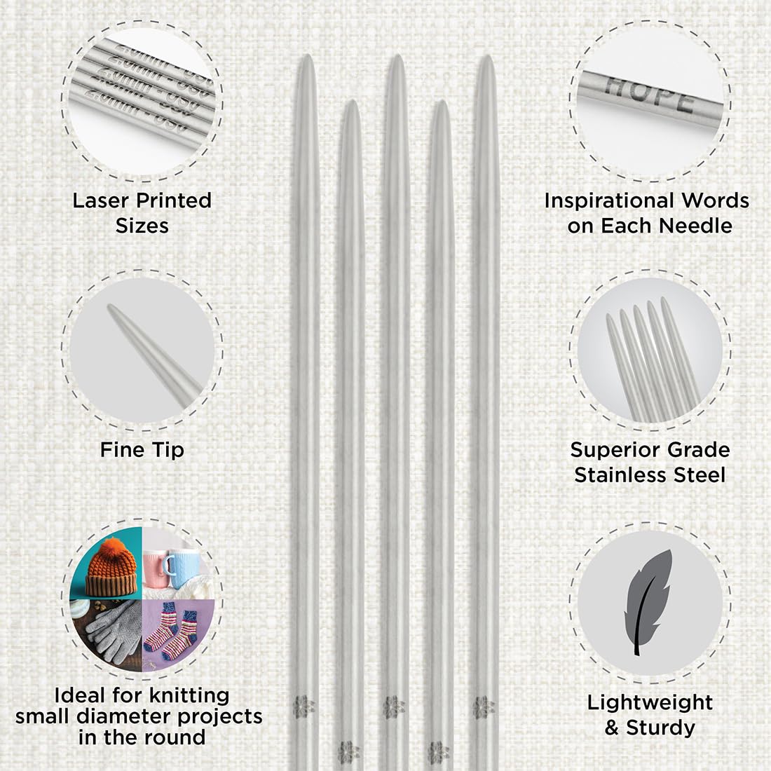 Set Di Aghi Per Maglia KnitPro - Taglia Unica, In Blu E écru, Per Lavori A Maglia - Foto 2