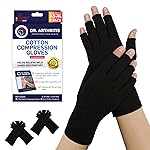 Doctor Developed Compression Gloves for Women and Men, Open-Finger Arthritis Gloves, Typing Gloves, Arthritis & Carpal Tunnel, 2 Pair (Black, M)