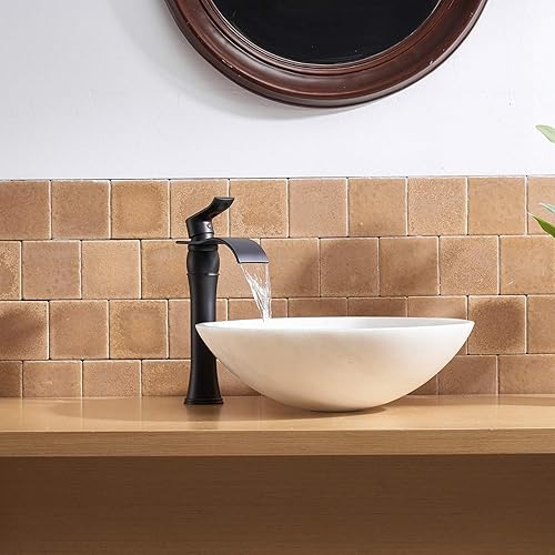 Miniatura 4 de BWE Grifo de baño negro cascada para fregadero, 1 agujero, mango único con tapón de drenaje desplegable y mangueras de suministro, piezas de granja,