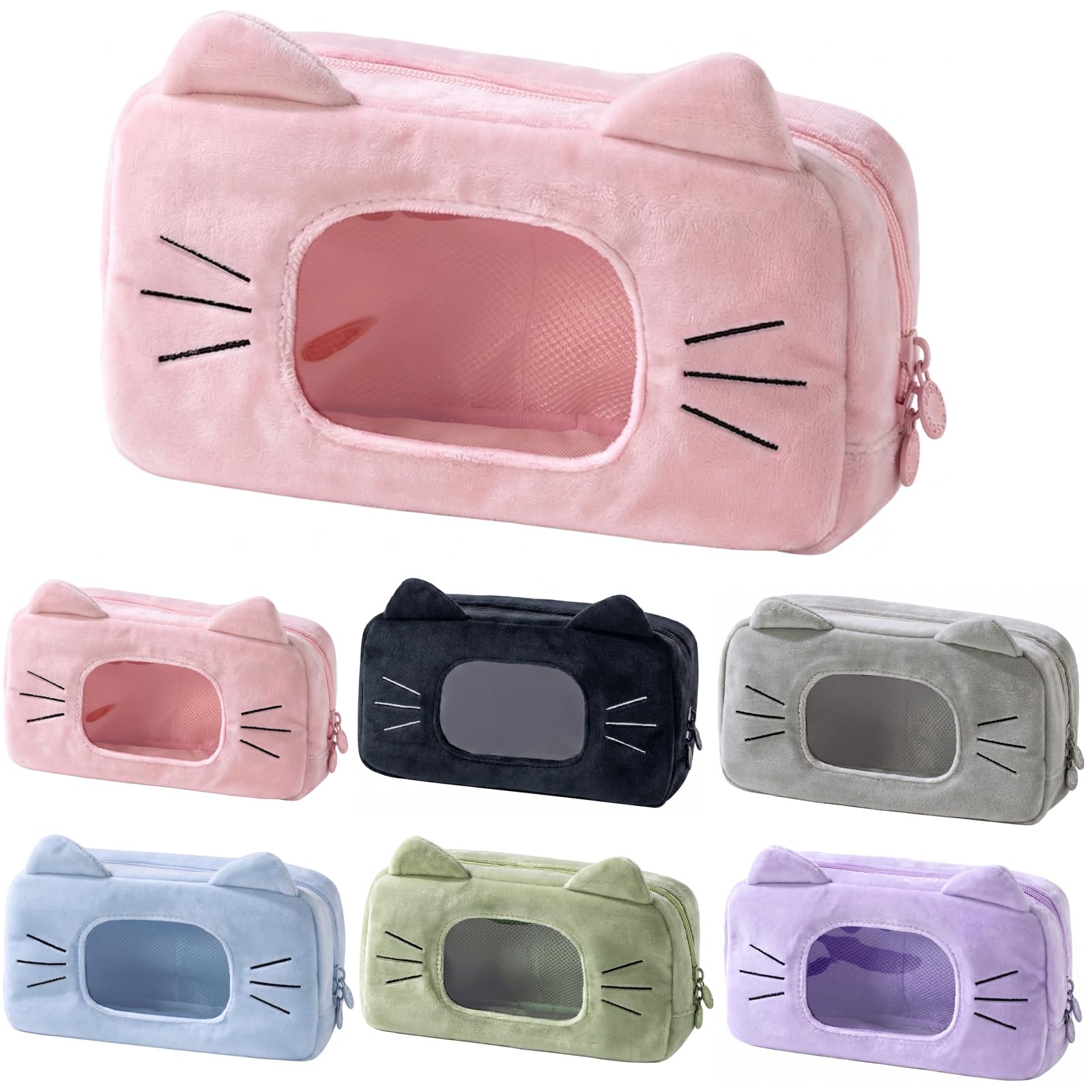 Vinuwu Large Pencil Case Cute Pencil Case Organizer Big Capacity (Pink)