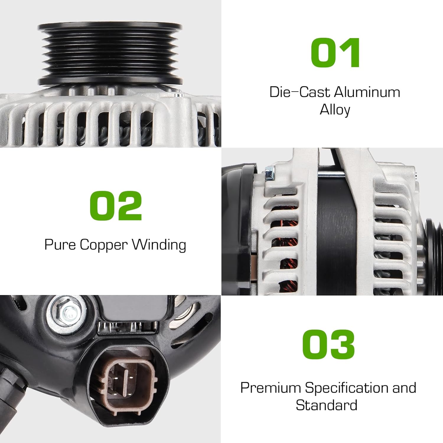 New Alternator Fit for 3.5L Honda Odyssey 08-10, for Ridgeline Pilot 09-11, for Acura TL 09-14 3.5L 3.7L, TSX 10-14 3.5L, MDX 10-13 3.7L, Fit for RL 09-12 3.7L, ZDX 10-13 3.7L, 11391, AL1311X