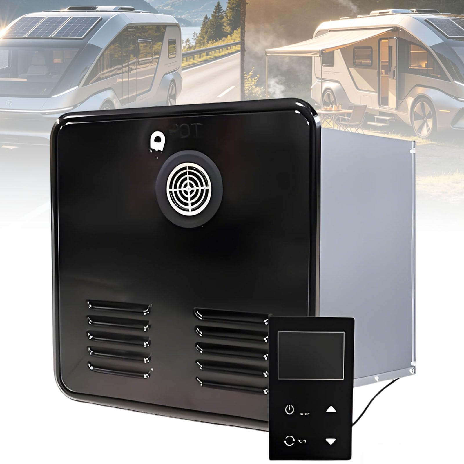 Ymnogjie Rv Tankless Water Heater,8 L on Demand Instant Gas Rv Hot Water Heater,Dc 12v, 15.94 X 15.94 Inch Door, 55000 Btus,for Rvers' Family Everyday Use Black