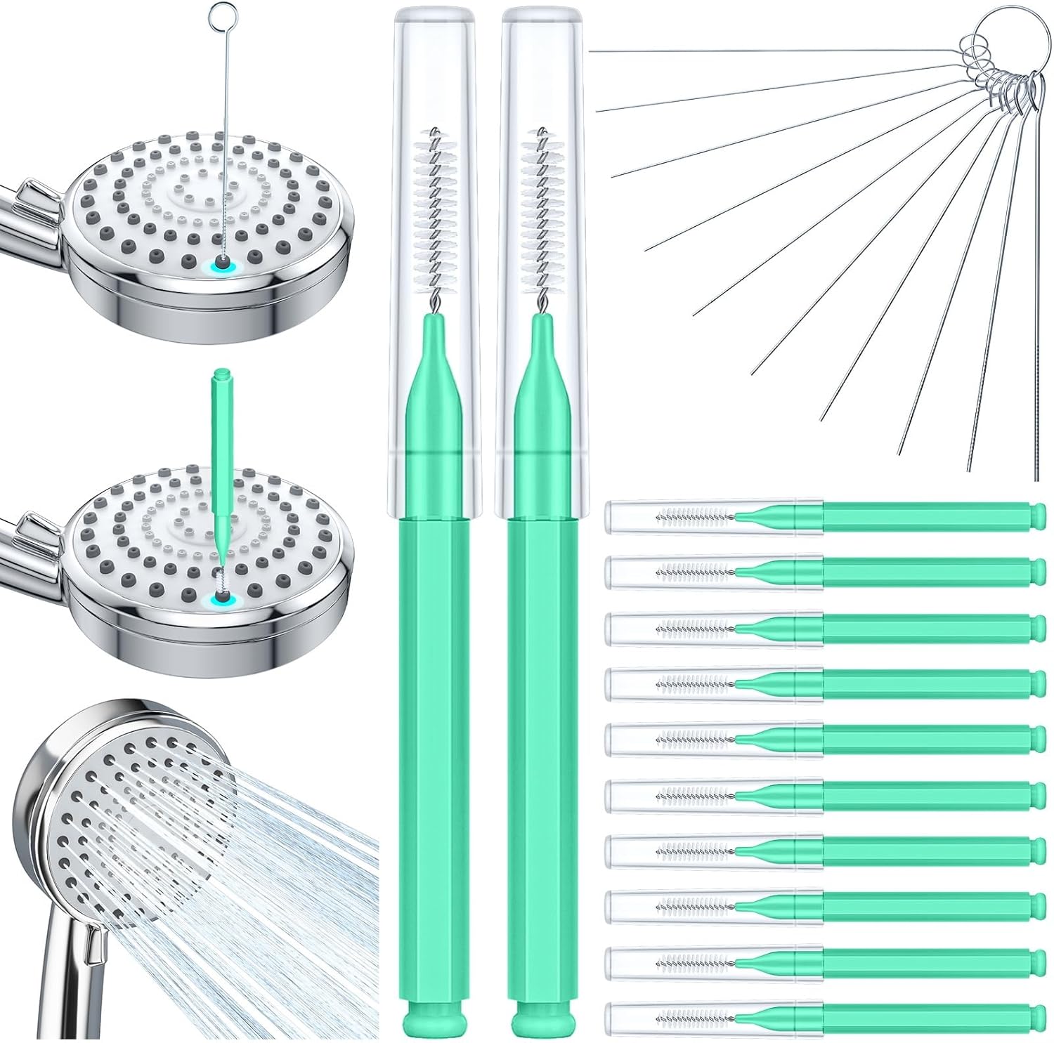 Amazon.com: Lumkew Multiplesize Shower Head Cleaner Tool, Shower Head ...