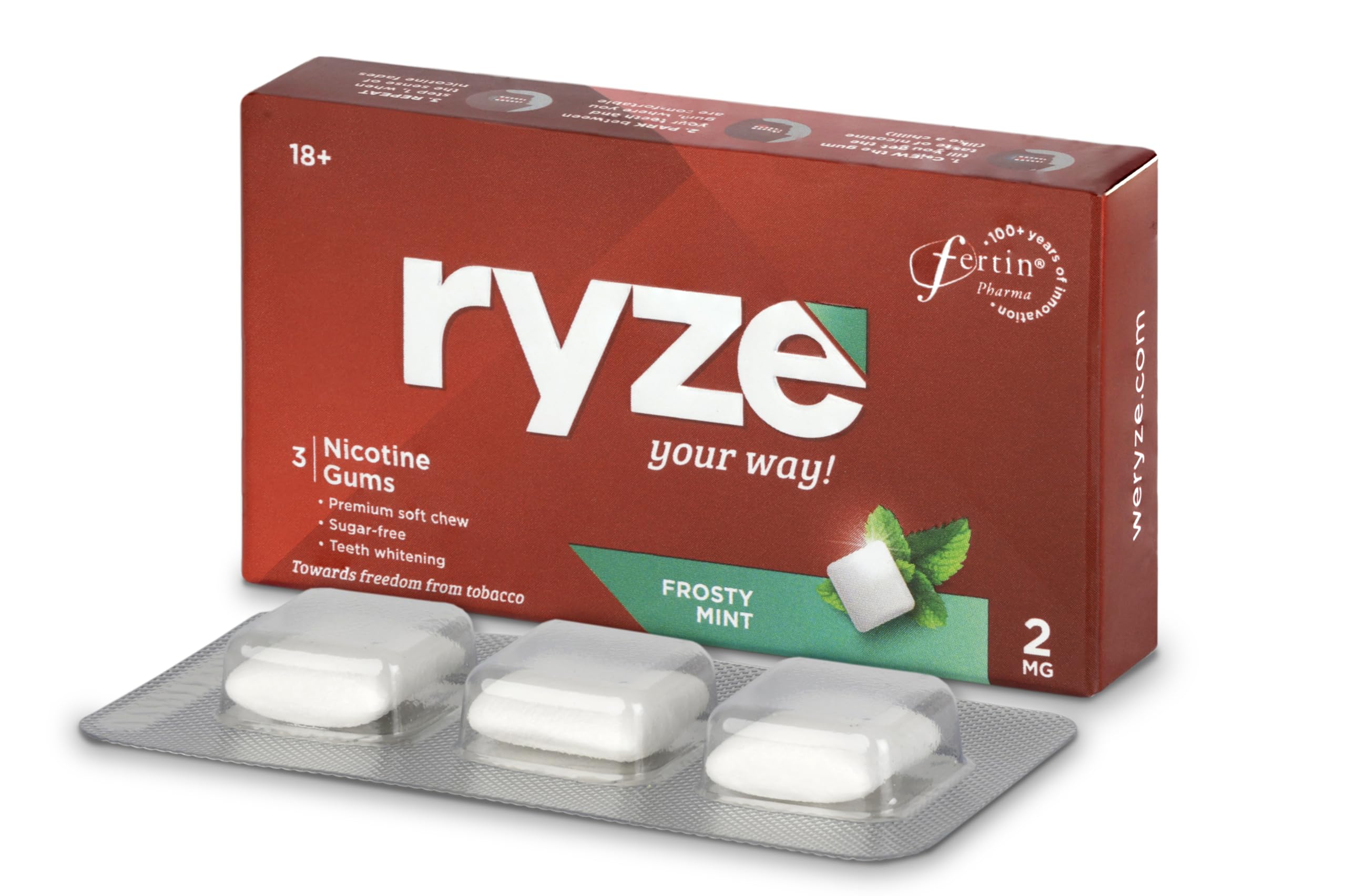 RYZE Frosty Mint Nicotine Gum 2 gm | Pocket-Friendly Pack of 50 (150 gums) | Freedom from Smoking & Tobacco | Easy on Throat | WHO & FDA Approved | Sugar Free | Teeth Whitening (B0D2CYF279) Amazon Price History, Amazon Price Tracker