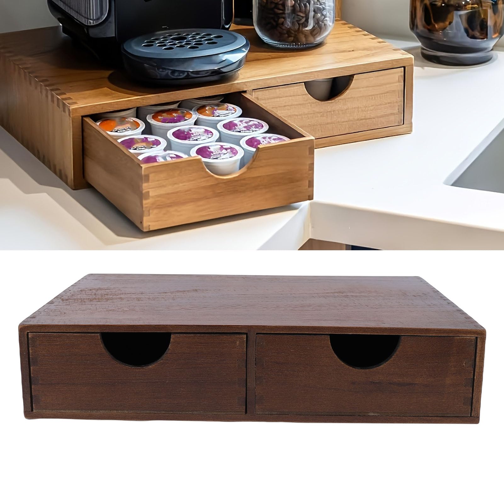 Fockety Soporte para cápsulas de café, organizador multifuncional para cajones con diseño extraíble suave, para cápsulas Nespressos Vertuos, almacenamiento de aperitivos y dulces