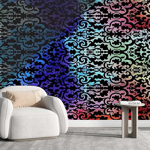 Papel tapiz autoadhesivo color negro para decorar a cuadros, fondo oscuro, geométrico, para sala de estar, apto para bricolaje (78.7 pulgadas de