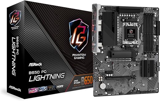 ASRock B650 PG Lightning Socket AMD AM5/ Chipset AMD B650/ DDR5/ SATA3 & M.2 ATX Motherboard