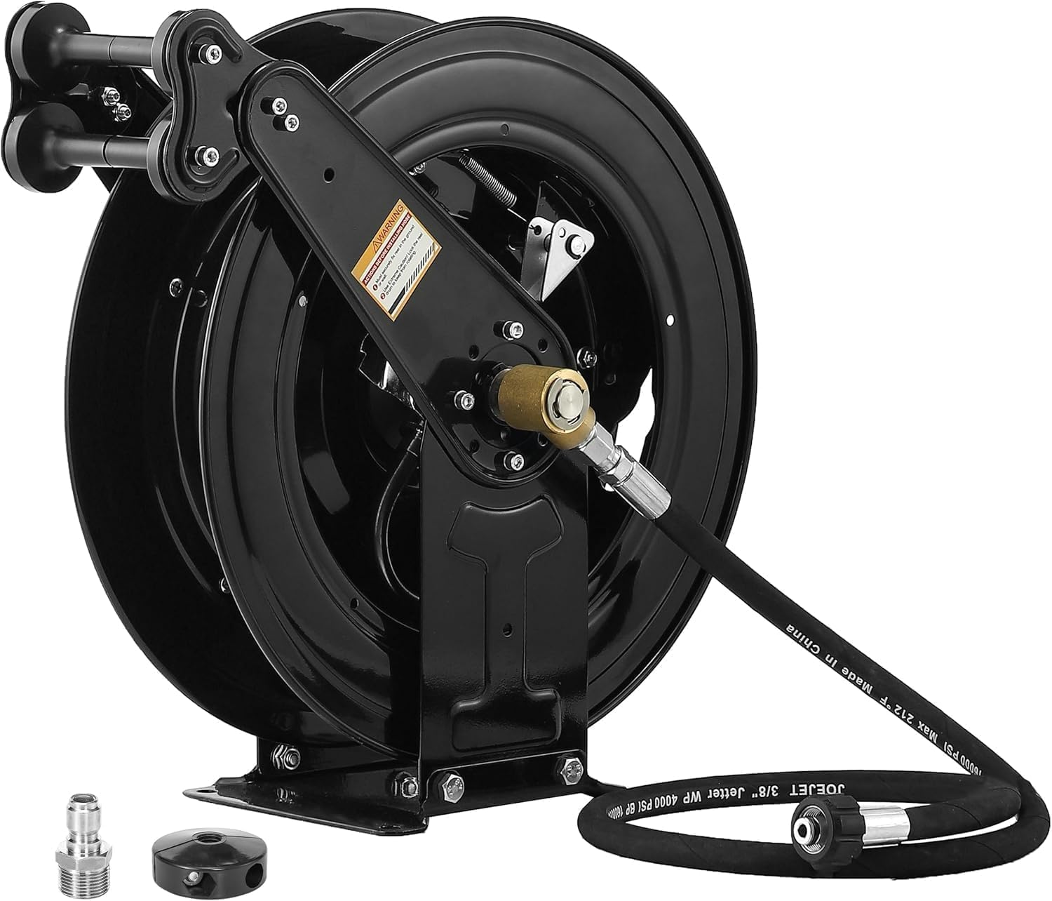 Avvolgitubo per idropulitrici automatico acciaio 20 m doppio braccio 4000 PSI ad alta potenza