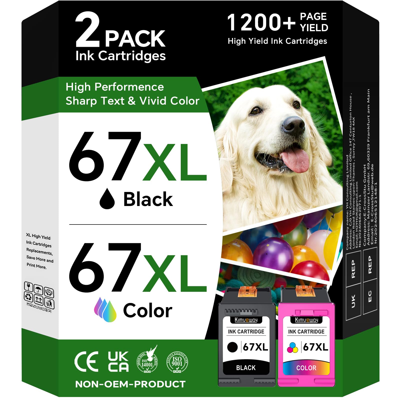 Kimveway 67 XL Ink Cartridges Combo Pack