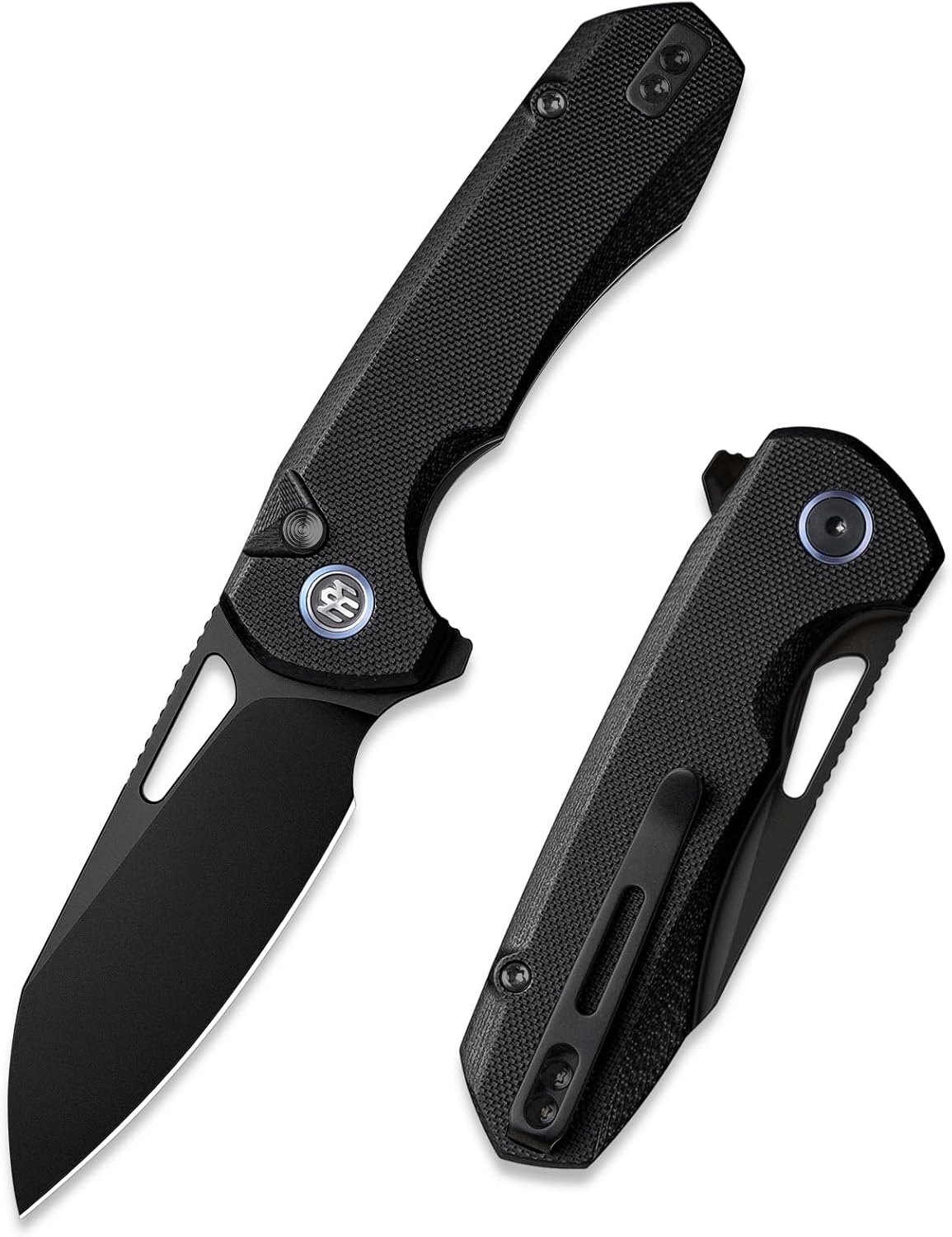 REMETTE RT-CAMEL Folding Pocket Knife, Button Liner Lock - 3.1" D2 Steel Blade, Green G10 Handle EDC Knife with Reversible Pocket Clip, Sharp Knife for Hiking Camping, Men & Women - RTB1