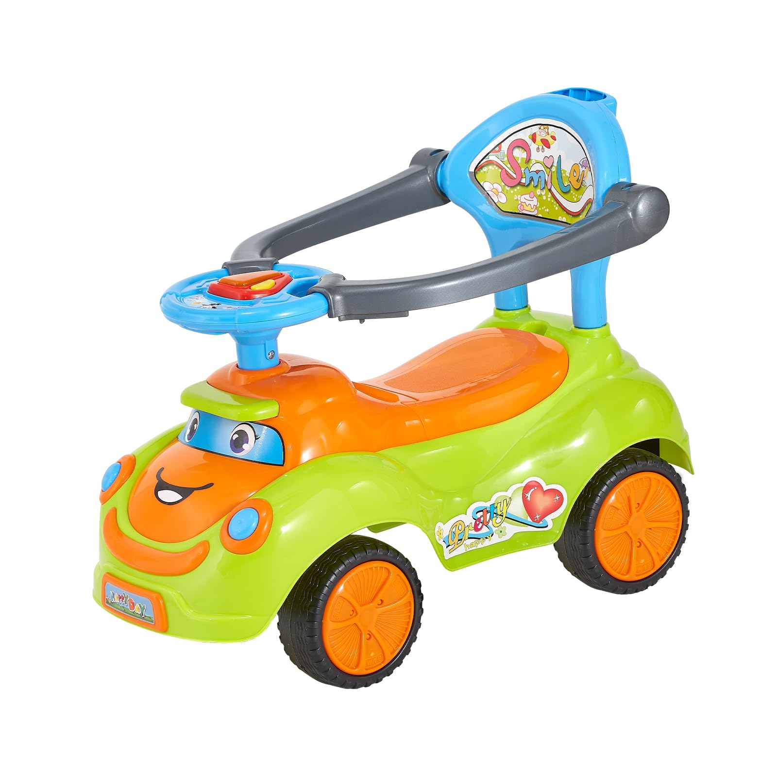 VEVOR Macchinina a Spinta Giocattolo Auto per Bambini, Capacità 25 kg, con Spondina di Sicurezza, Maniglia, Macchina Cavalcabile per Bambini per Sviluppo Muscolare ed Equilibrio
