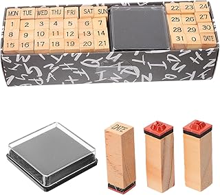 木製 スタンプセット 週間数字 曜日 アルファベット コンパクト軽量 手帳 クラフト用 日記 DIYカード作成