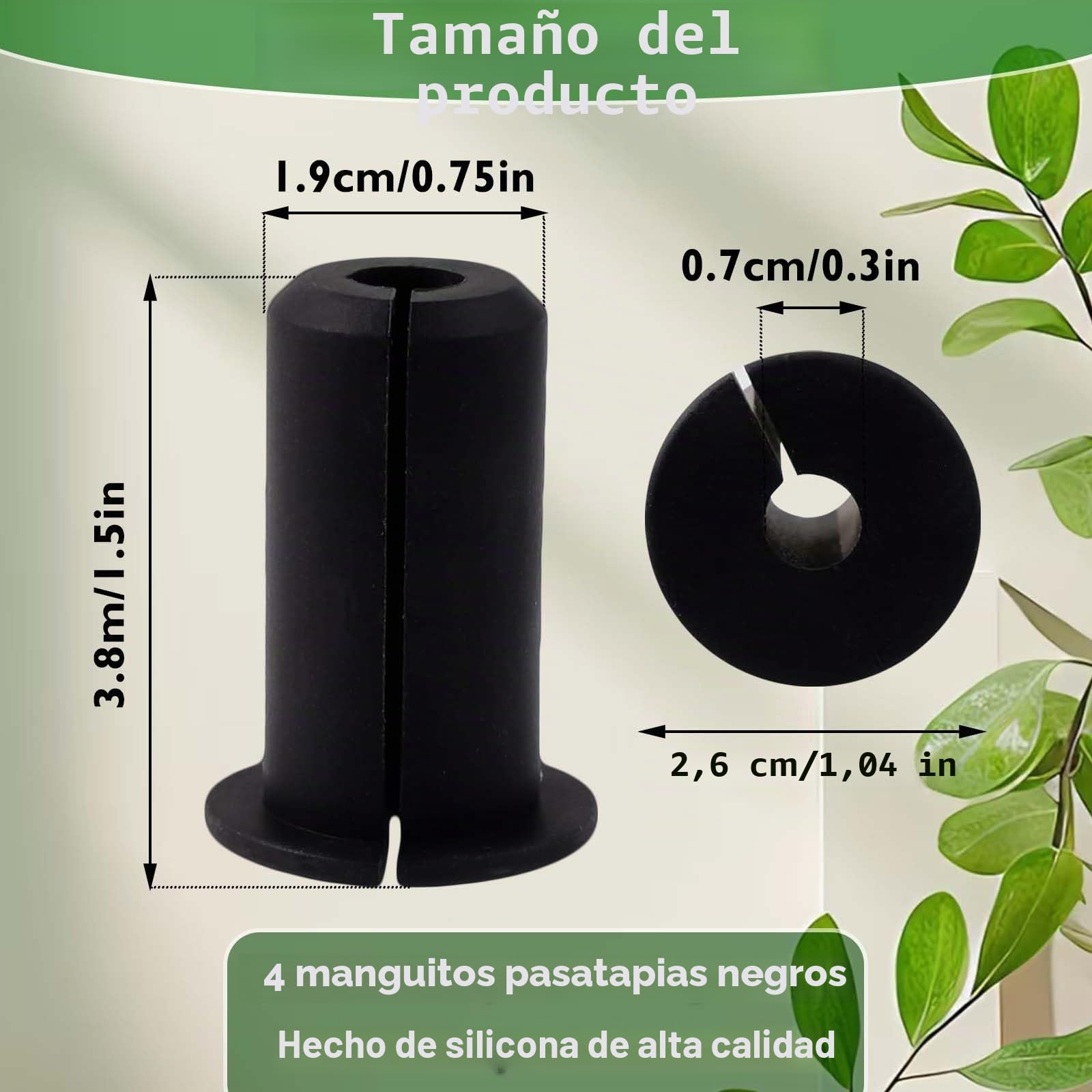 Pasacables de Pared de Silicona Negra 4 Unidades 19 mm para organización de Cables en Interiores y Exteriores Impermeables