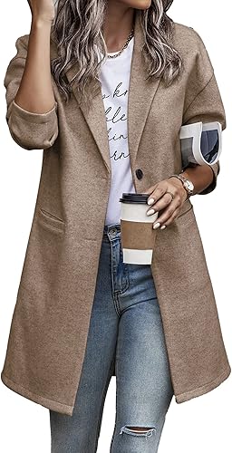 PRETTYGARDEN Women Plaid Shacket Jacket Trendy Fall Casual Button Wool Blend Tartan Trench Coat Winter Clothing with Pockets