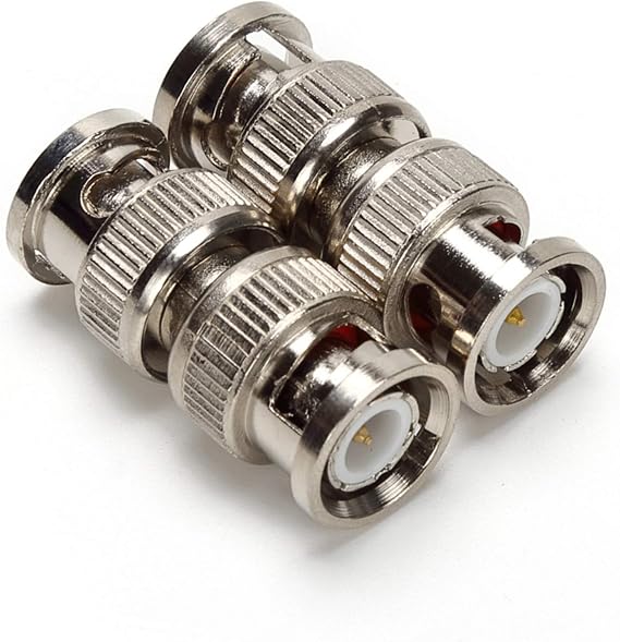 BNC Plug Male to Male Coaxial Coupler Straight Adapter Connector for RG59 Cable Pack of 5