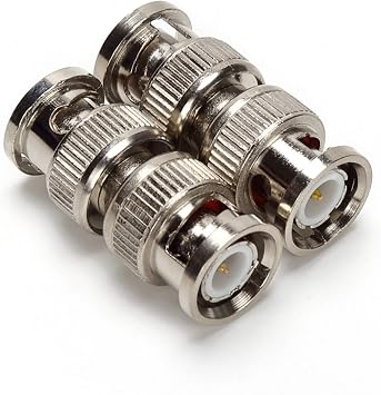 BNC Plug Male to Male Coaxial Coupler Straight Adapter Connector for RG59 Cable Pack of 5