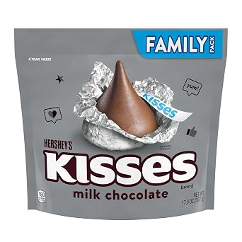 HERSHEY'S KISSES Milk Chocolate Candy Family Pack, 17.9 oz