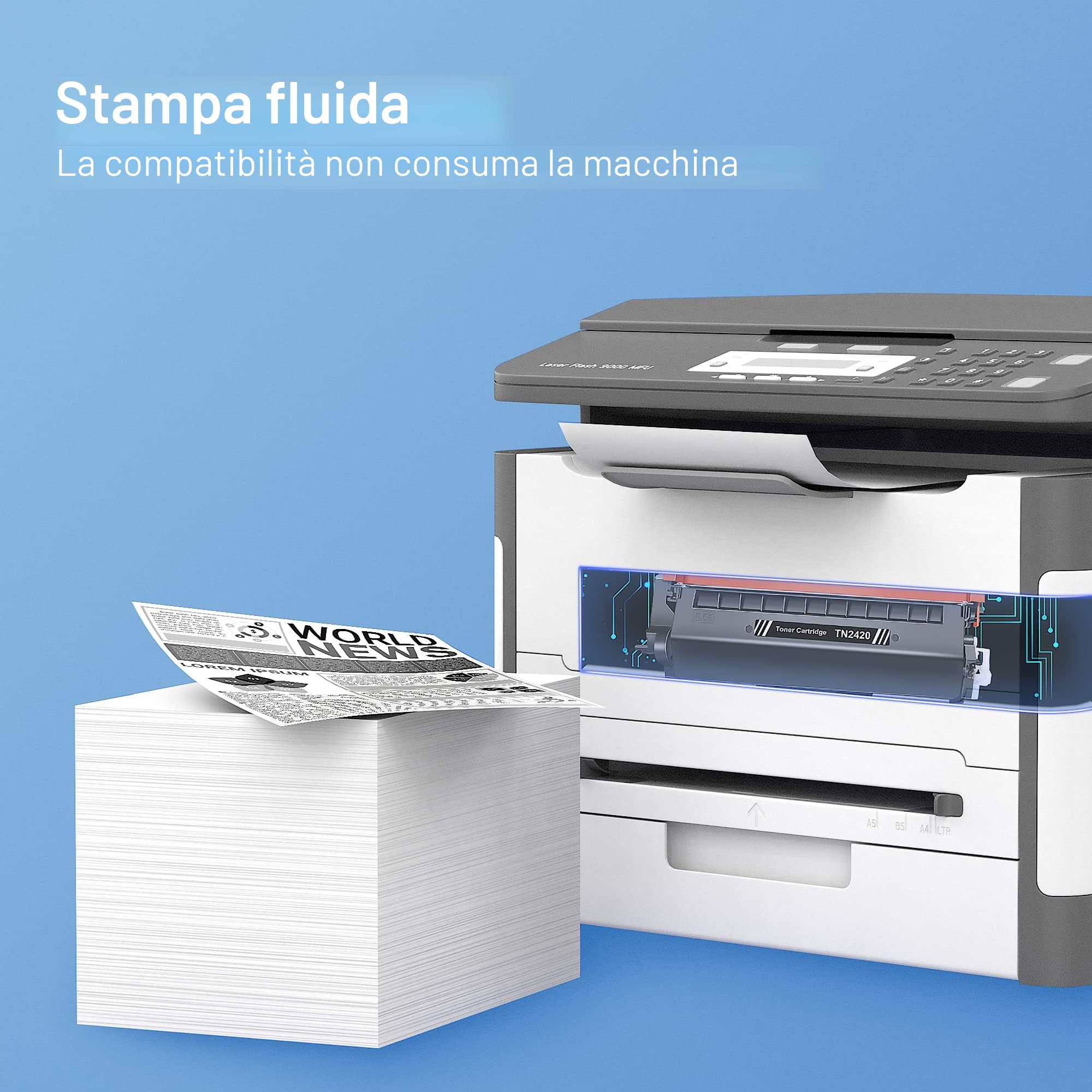 GPC Image TN2420 TN2410 Compatibili per Brother TN-2420 TN-2410 Toner per MFC-L2710DW L2710DN L2730DW L2750DW HL-L2370DN L2310D L2350DW DCP-L2510D L2530DW (Nero, 2-Pack)