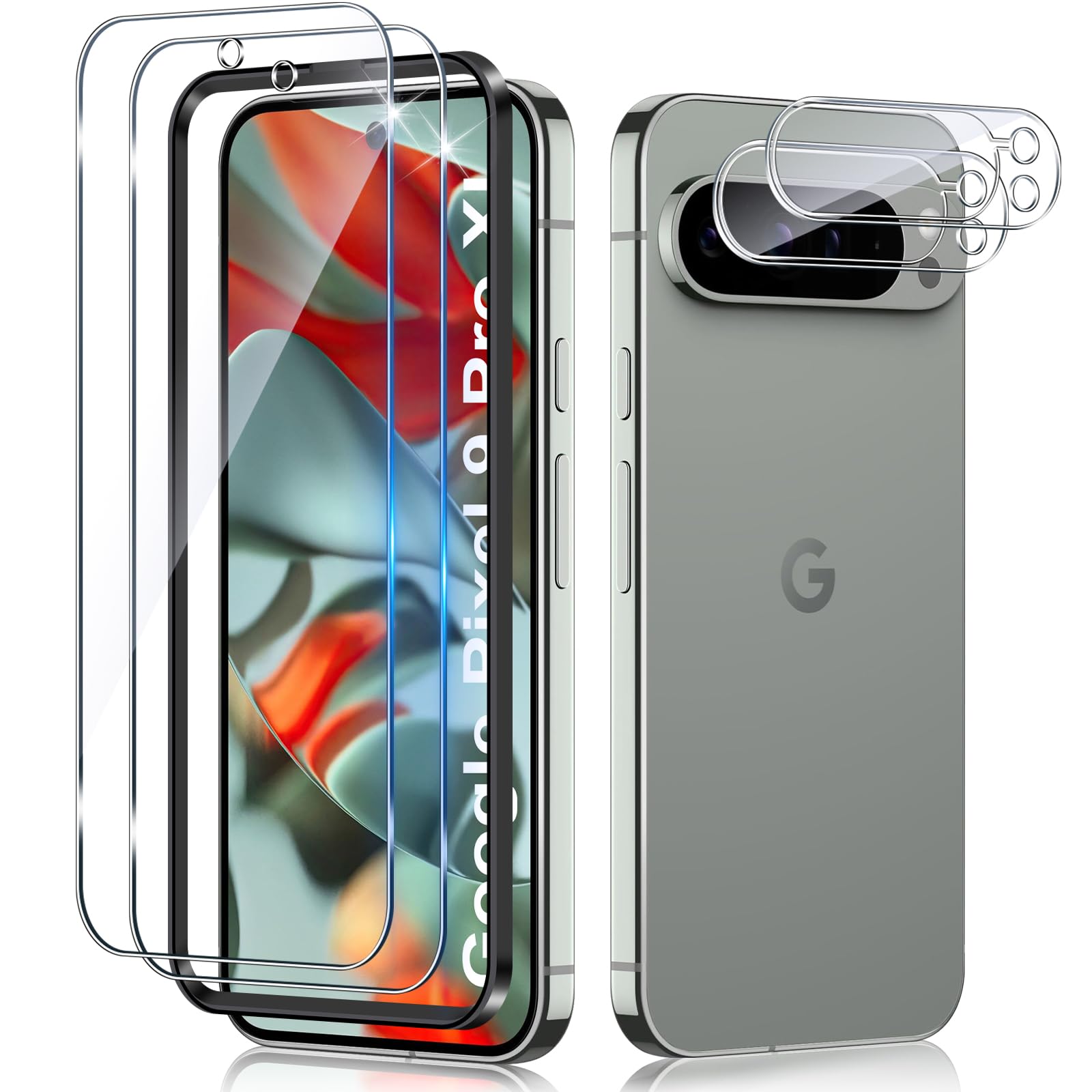 Protection écran Verre Trempé Mat Pour Google Pixel 9 Pro XL - 2+2 Pièces, Anti-reflet, Dureté 9H - 12