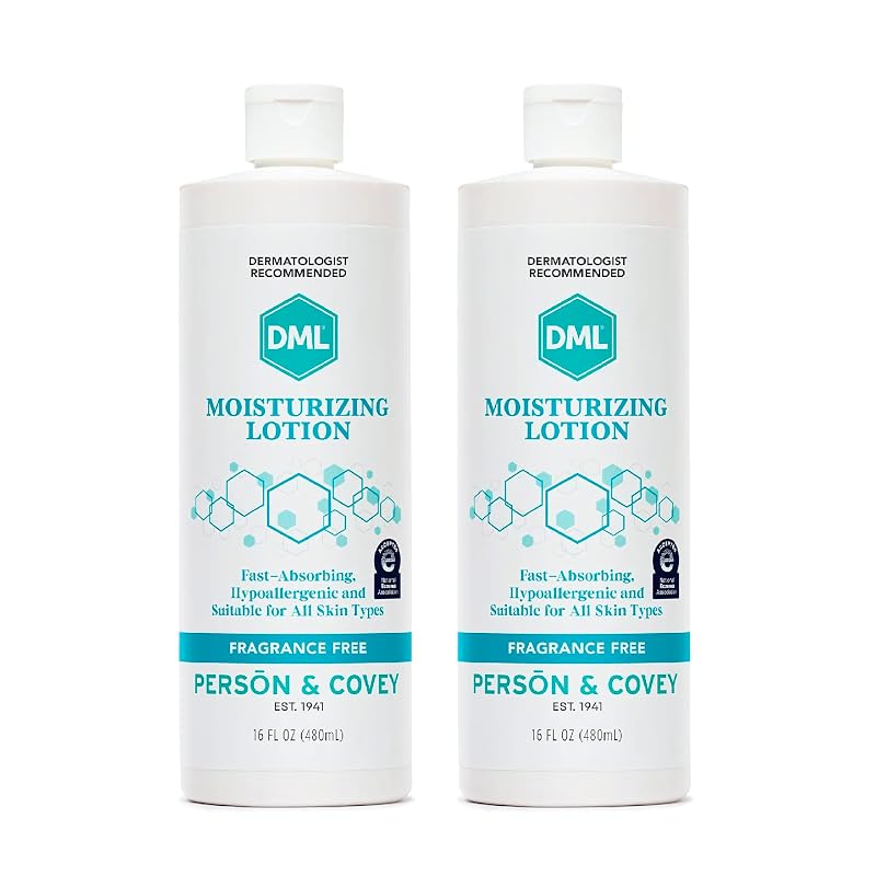 Loção corporal DML com dimeticona, sem fragrância e sem parabenos — Pacote com 2 de 473 mL