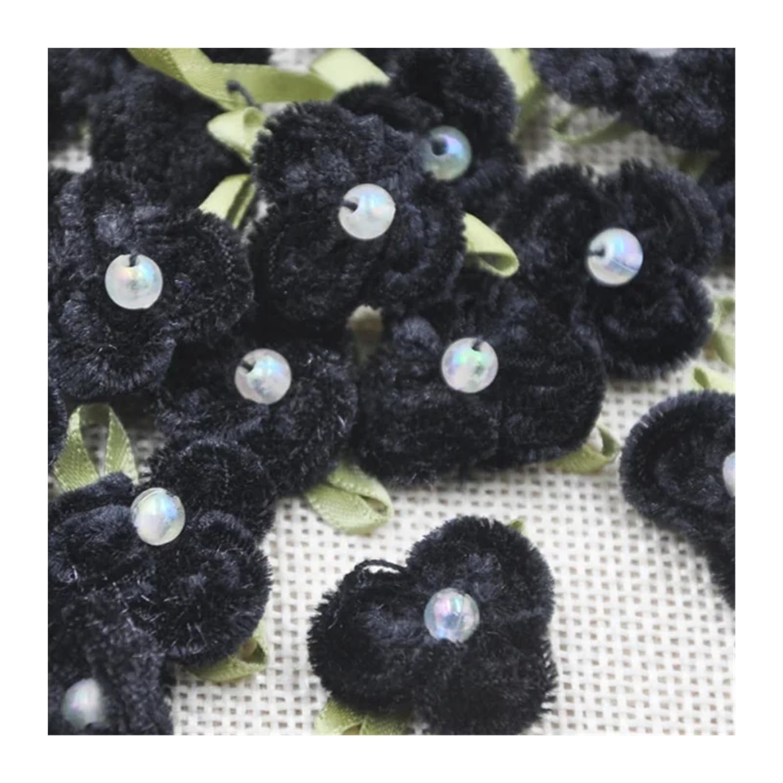Fabric Flowers 20pcs Velvet Ribbon Flower Appliques Wedding Doll Lots Mix Upick(Color 5)