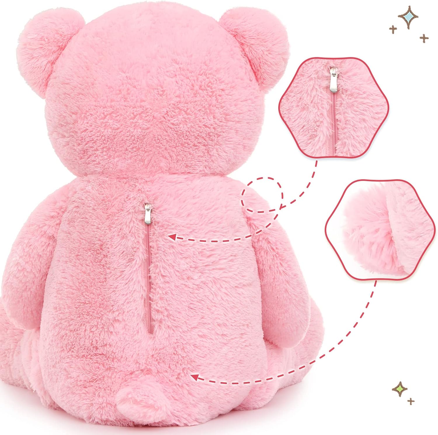 Tezituor Big Teddy Bear with Baby, 39 inch Large Mommy Teddy Bear with Baby, Giant Stuffed Bear for Kids, Girlfriend on Mother's Day, Valentine, Christmas, Baby Shower, Pink