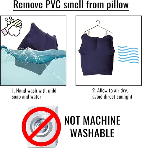 Miniatura 6 de SkyRest Almohada de viaje inflable para reposacabezas y cuello almohadas de siesta con diseño patentado portátil para aviones autobuses autos trenes