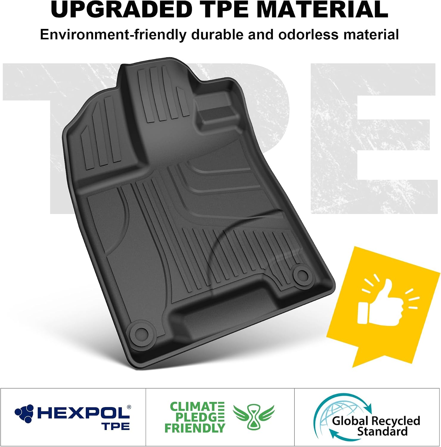 Floor Mats Compatible with Honda Pilot 8 Seats 2016-2022 (No Elite Models) - TTX LIGHTING All Weather Cargo Liner with Back Seat Cover TPE Trunk Mat & Backrest Mat & Floor Liners Pilot Accessories