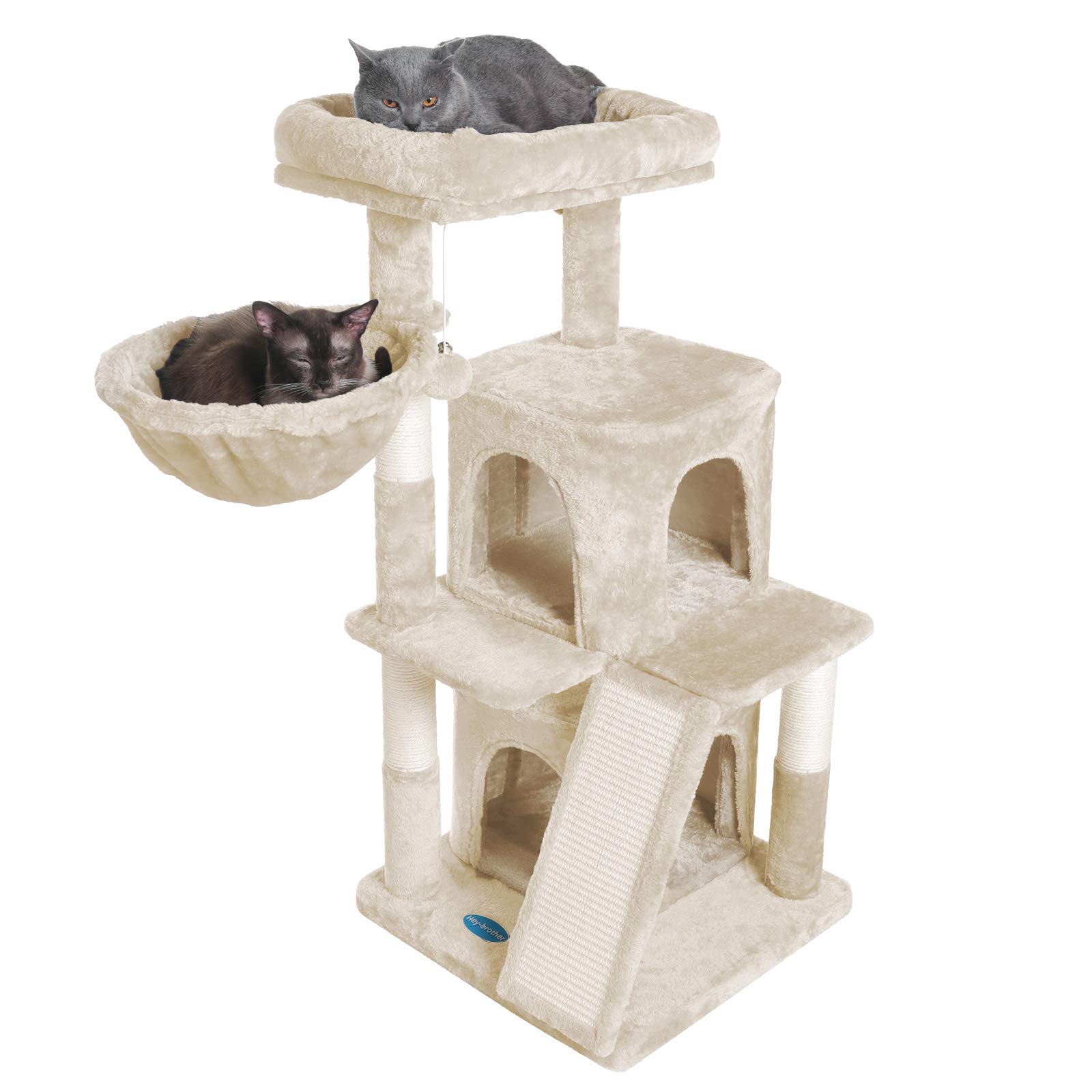 Hey-brother Multi-Level Cat Tree Condo Furniture with Sisal-Covered ...