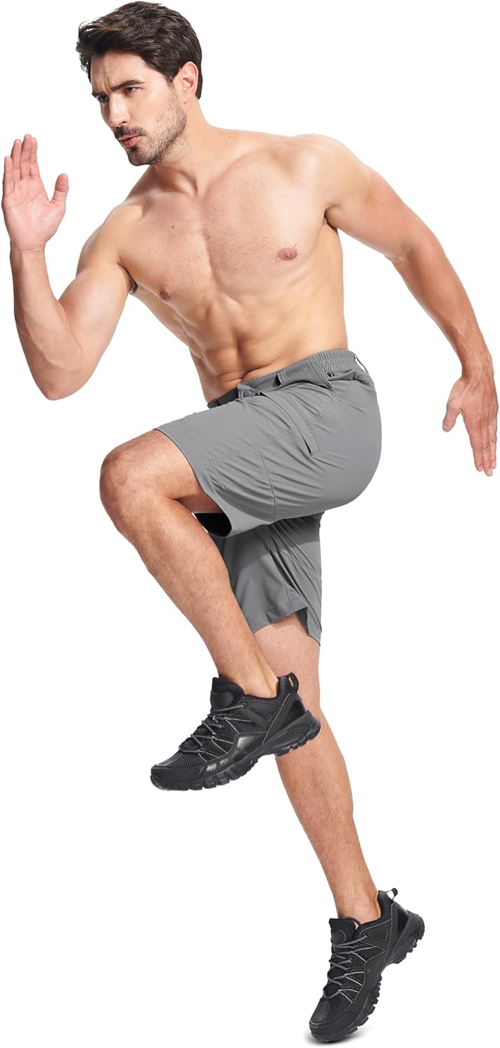 MAGCOMSEN Men's Hiking Cargo Shorts Quick Dry Lightweight 9" Golf Shorts Summer Casual Work Outdoor with 5 Zipper Pockets - Image 6