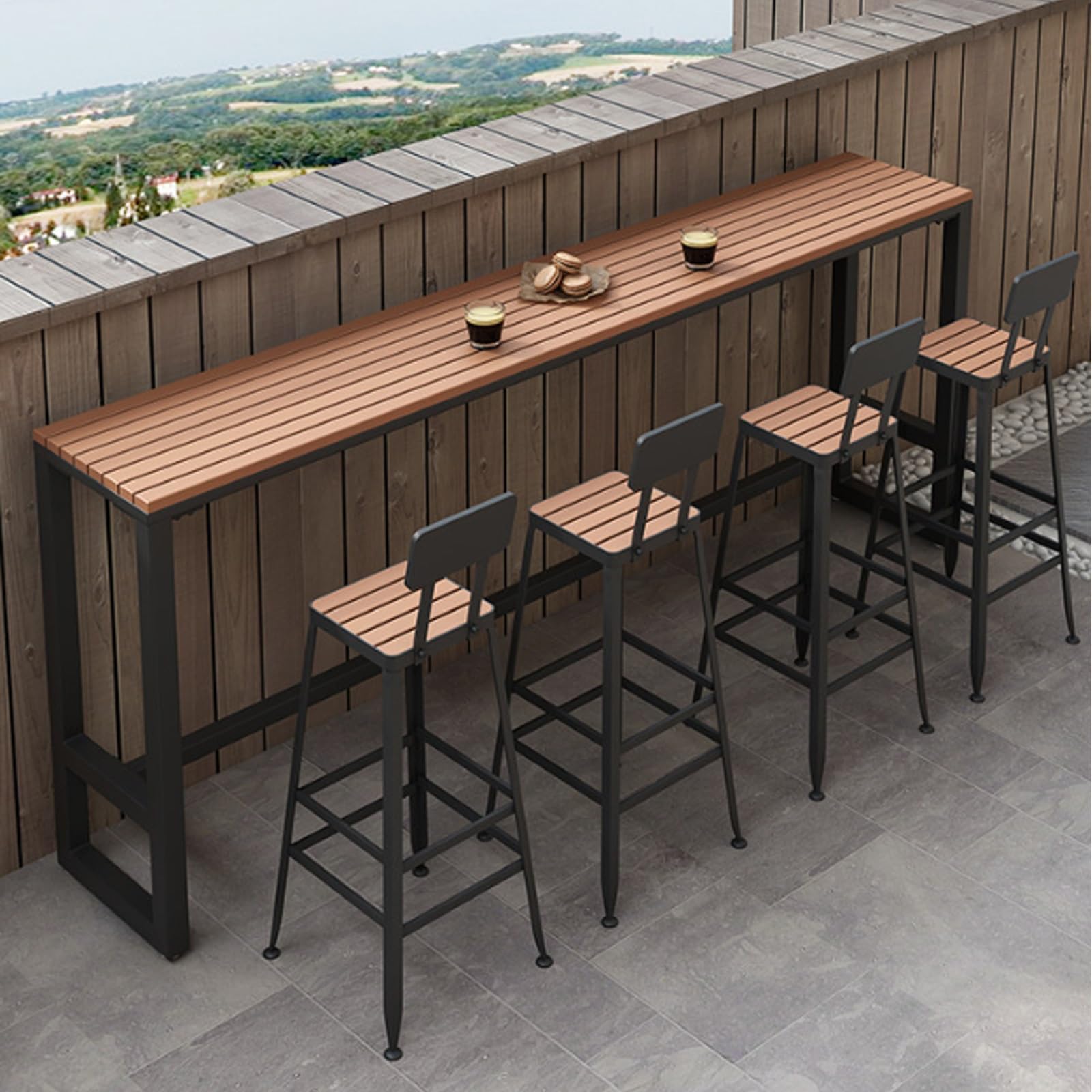 Table de cuisine longue et étroite pour vos repas conviviaux