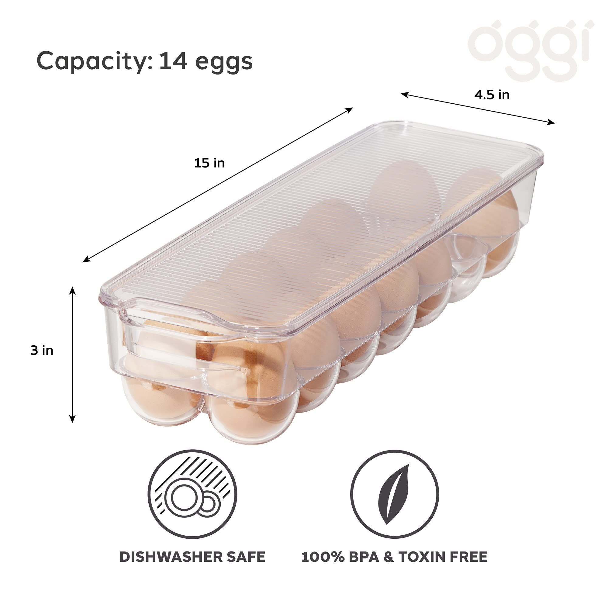 Oggi Stackable Egg Tray - Fridge Organizer -3
