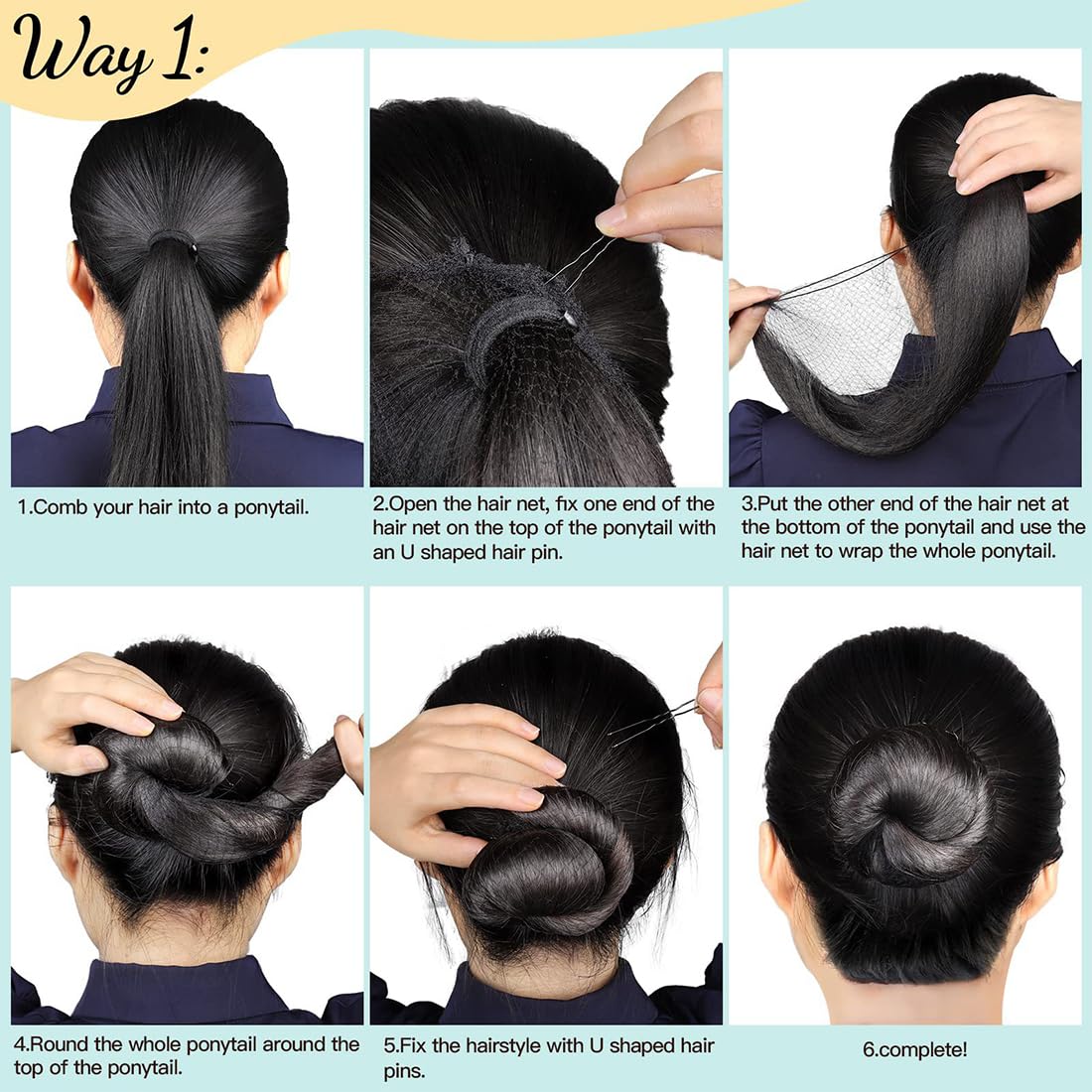 Retine Elastiche Invisibili per Capelli 20 Pezzi con 40 Forcine Nere, Retina per Chignon Donna