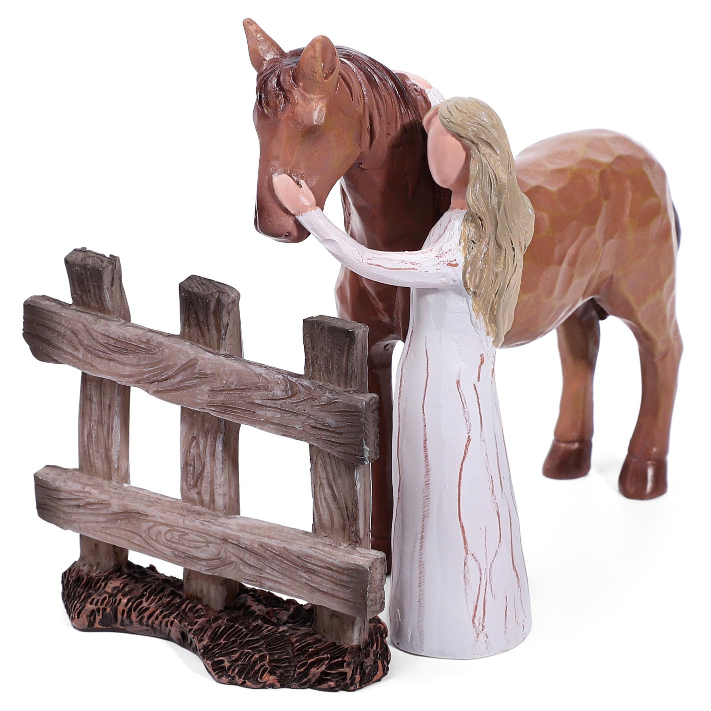 Figurine cheval et fille sculptée pour honorer une amitié unique