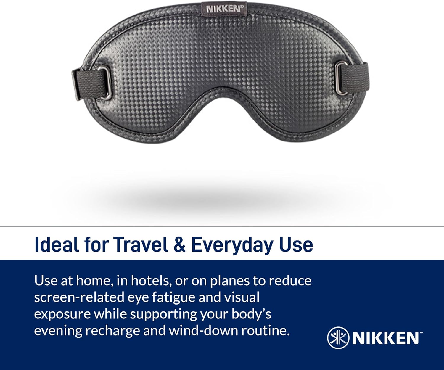Nikken - Kenko PowerSleep Mask - Magnetic Eye Mask with DynaFlux Tech, Tourmaline Fibers, Blocks Light, Eases Strain for Deeper Rejuvenation