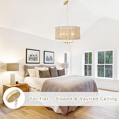 Miniatura 6 de MRHYSWD Gold Chandelier Light Fixture 6 Lights Modern Farmhouse Chandelier for Dining Room Candle Pendant Light Fixtures Ceiling Hanging Chandeliers