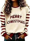 Generic Merry Christmas Sweatshirts in Beige